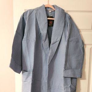 Bath robe blue cotton